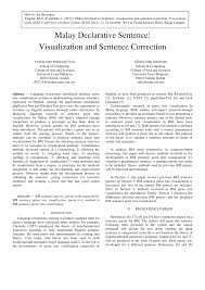 Pdf Malay Declarative Sentence Visualization And Sentence Correction