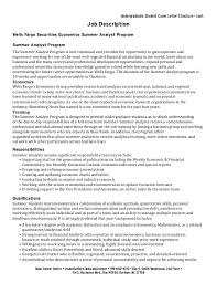 Undergraduate Student Cover Letter Collection