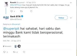 Pada normalnya, jam kerja / hari kerja bank mandiri untuk melayani nasabah adalah pukul 8.00 sampai 15.00 (waktu setempat). Bank Btn Yang Buka Sabtu Dan Minggu Weekend Banking Kiatkita