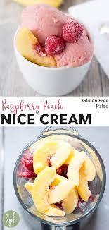 Three Ingredient Raspberry Peach Nice Cream Recipe Nice Cream Recipe Healthy Fruit Desserts Dessert Recipes For Kids