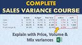 Price volume mix analysis in excel let's start by explaining what you actually need to create your first price volume mix variance analysis. Finance Variance Analysis Price Volume And Mix Youtube