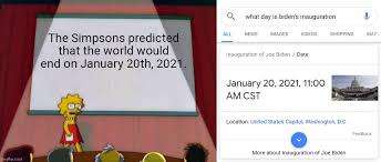 It then cuts to inauguration day, january 20th, 2021, and, well, it's pretty chaotic. Image Tagged In Lisa Simpson S Presentation Imgflip