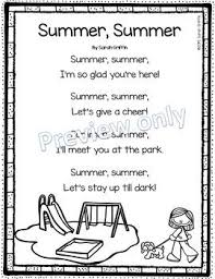 Summer Summer Printable Poem Summer Poems Poetry For Kids Poetry Notebooks