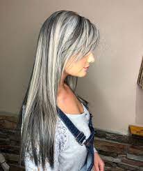 White Blonde With Black Lowlights Black Hair With Blonde Highlights Icy Blonde Hair Silver Blonde Hair