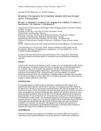 Biowaiver Monographs For Immediate Release Solid Oral Dosage