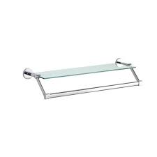 Bathroom shower shelf caddy wall mount storage rack organiser with towel bar. Mounted Glass Shelf With Towel Bar Chrome Neu Home Target