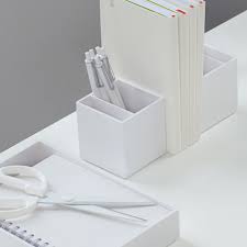 Black And White Office Supplies White Pen Cup Desk Accessories Poppin In 2020 White Office Supplies Desk Accessories Office Supply Organization