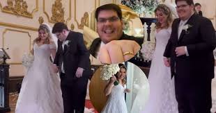 Casamento de Casimiro e Anna Beatriz tem aliança do Vasco e vestido de  noiva romântico. Fotos!