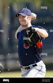 Cleveland Indians pitcher Jensen Lewis throws during a Major League  Baseball spring training workout Saturday, Feb. 16, 2008 in Winter Haven,  Fla. (AP Photo/David J. Phillip Stock Photo