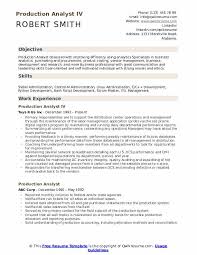 production analyst resume samples