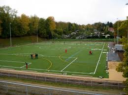 Fifa certified synthetic grass soccer pitch installation. Playground Landscape Synthetic Turf Pitch For Football And Hockey Players In Gorlitz Germany Playground Landscape