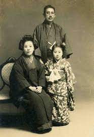 Vintage Japanese Photo Family Kimono Formal Portrait Vintage Japanese Vintage Japanese Kimono Japanese Photography