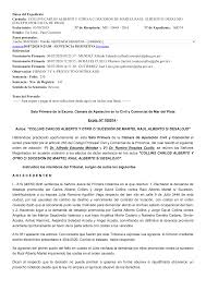 Datos del Expediente Carátula: COLLINS CARLOS ALBERTO Y OTRO/A C/ SUCESIÓN  DE MARTEL RAUL ALBERTO S/ DESALOJO (EXCEPTO POR FAL