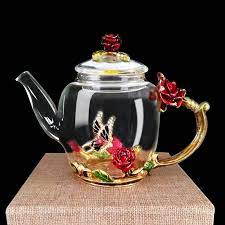 Glass teapot with stainless steel strainer and 8. Enamel Glass Teapot Luxury Rose Crystal Glass Flower Tea Pot High Grade Heat Resistant Glass Tea Pot Valentine S Day Gift 280ml Gift Gifts Gift Valentines Daygift Rose Aliexpress
