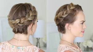Take a smaller piece from the left side and pass it to the right side, then repeat this back and forth until your hair is braided to the end. Dutch Crown Braid For Beginners Missy Sue Youtube