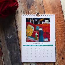 A5 Desktop Calendar 2021 Desk Calendar 2021 Unique Art Etsy In 2020 Art Calendar Desk Calendars Modern Calendar