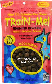 Crazy Dog Train Me Minis Bacon Flavor Dog Treats 4 Oz Bag Chewy Com Dog Training Treats Training Treats Dog Treats