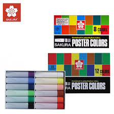 sakura poster colors contained in polyethylene tube 6 colors