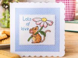 28 w x 82 h. Little Mouse Card Free Chart Borduurpatronen Borduren Kruissteek Kruissteek