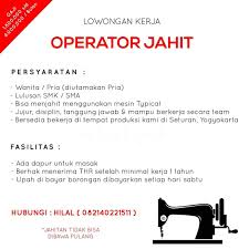Dibawah ini merupakan beberapa informasi yang telah kami himpun mengenai lowongan kerja daerah semarang terbaru pada bulan mei tahun 2021 dari sumber informasi lowongan kerja terpercaya, semoga informasi ini dapat bermanfaat bagi pembaca yang sedang mencari pekerjaan. Loker Jogja Jahit Terbatas Loker Kerja Terbaru 2021