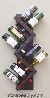 Zick Zack Weinregal Rustikale Holzerne Wand Weinflaschenanzeige Weinflaschen Aufbewahrungshalter Vertikales Weinregal Weinregal Selber Bauen Rustikale Weinregale Weinflasche