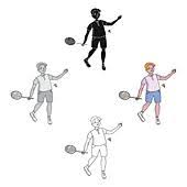 Olympic mascots have been a key part of the games since 1968. Young People Involved In Badminton The Game Of Badminton With A Partner Olympic Sports Single Icon In Cartoon Black Style Vector Symbol Stock Webillu Stock Vector Image Art Alamy