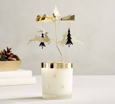 Reindeer Pine Tree Carousel Candlepot Topper Pottery Barn