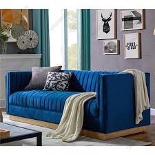 Example of a transitional living room design in moscow. Tsf Bax6611 3 Navy Gold Sf Living Room Furniture Manufacturers Zhejiang Tangshifu Furniture Co Ltd