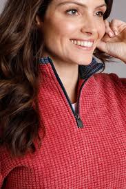 Beye Eco 1/4 Zip Grid Fleece Berry