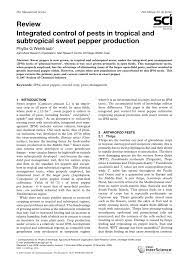 Biological pest control, a clear description of cropping systems and an explicit consideration of seminatural habitats and more generally of the surrounding landscape. Pdf Integrated Control Of Pests In Tropical And Subtropical Sweet Pepper Production