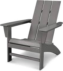 Amazon Com Polywood Ad420gy Modern Adirondack Chair Slate Grey Gateway Modern Adirondack Chair Modern Adirondack Plastic Adirondack Chairs