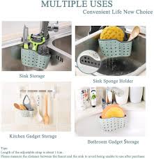 Maybe you would like to learn more about one of these? Buy Sink Caddy Sponge Holder For Sink Double Hanging Ajustable Strap Silicone Sponge Caddy With Drain Holes For Drying Sink Sponge Soap Caddy Over Faucet Keep Kitchen Organized 1pcs Green Online In Indonesia