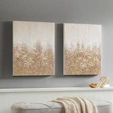 Gold Glimmer 2 Piece Canvas Wall Art Value City Furniture In 2020 Canvas Wall Art Set Gold Wall Art Gold Wall Decor