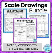 Scale Drawings Bundle 7 G 1 Scale Drawing Math Task Cards Interactive Notes