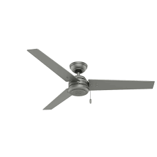 Lighting for ceiling fans varies from led to compact fluorescent, incadescent, and candelabra bulbs. Hunter Cassius 52 In Indoor Outdoor Matte Silver Ceiling Fan 59262 The Home Depot