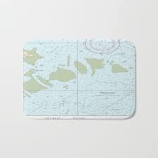 Florida Keys Nautical Chart Bath Mat