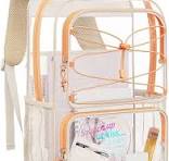 mommore Clear Backpack Heavy Duty Thick PVC Transparent Backpack Clear  Bookbag for School Large See Through Backpacks