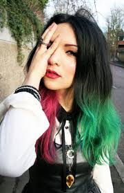 The rapper reveals the look while singing along to her new song wild. Black Red Green Hair Dip Dye Hair Split Dyed Hair Rose Hair Color