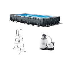 Intex 32 Ft X 16 Ft X 52 Inch Ultra Xtr Rectangular Frame Pool Set In 2020 Rectangular Swimming Pools Intex Swimming Pools