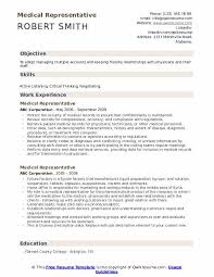 Medical Representative Resume Samples Qwikresume