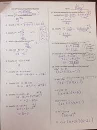 This includes the pdf of all the work sheets and their answer keys from the gina wilson 2016 packet. Algebra 1 Unit 8 Test Quadratic Equations Answers Gina Wilson Tessshebaylo