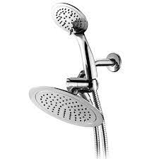 5 Spray 8 In Dual Shower Head And Handheld Shower Head With Waterfall In Chrome 21442 The Home Depot Shower Heads Rainfall Shower Head Hand Held Shower