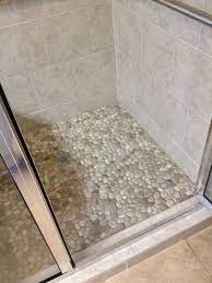 Java Tan And White Pebble Tile Shower Floor Pebble Tile Stone Shower Floor