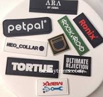Custom rubber labels for clothing, PVC silicone tags