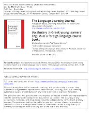 Dengan format tersebut buku ini dapat digunakan langsung tanpa mencetaknya terlebih dahulu yang mana ponsel sekarang sudah dilengkapi dengan aplikasi wps untuk. Pdf Vocabulary In Greek Young Learners English As A Foreign Language Course Books