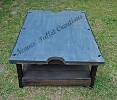 Recycled Wood Pallets We Took A Piece Of Pool Table Slate And Made A Coffee Table Out Of It It Weighs A Ton Y Pool Table Slate Coffee Table Recycled Wood