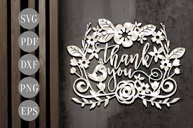 Nix the generic platitudes and instead express your gratitude and thanks with any of these beautiful and printable thank you card designs. Thank You Wreath Svg Papercut Template House Cutting File Dxf Pdf By Personal Epiphany Thehungryjpeg Com
