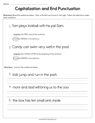 Capitalization And End Punctuation Worksheet Have Fun Teaching