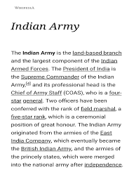 Indian Army - Wikipedia PDF | PDF ...