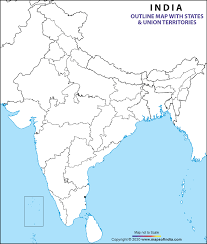 This map display general reference of rivers and lakes. Outline Map Of India India Outline Map With State Boundaries